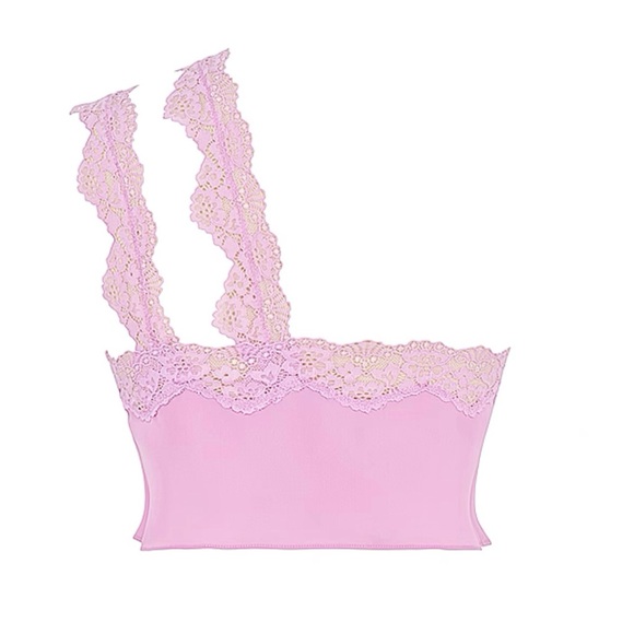 NWT house of cb lorena pink floaty cropped top small in pink - Picture 5 of 8